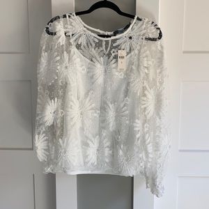 Eva Franco white sheer top